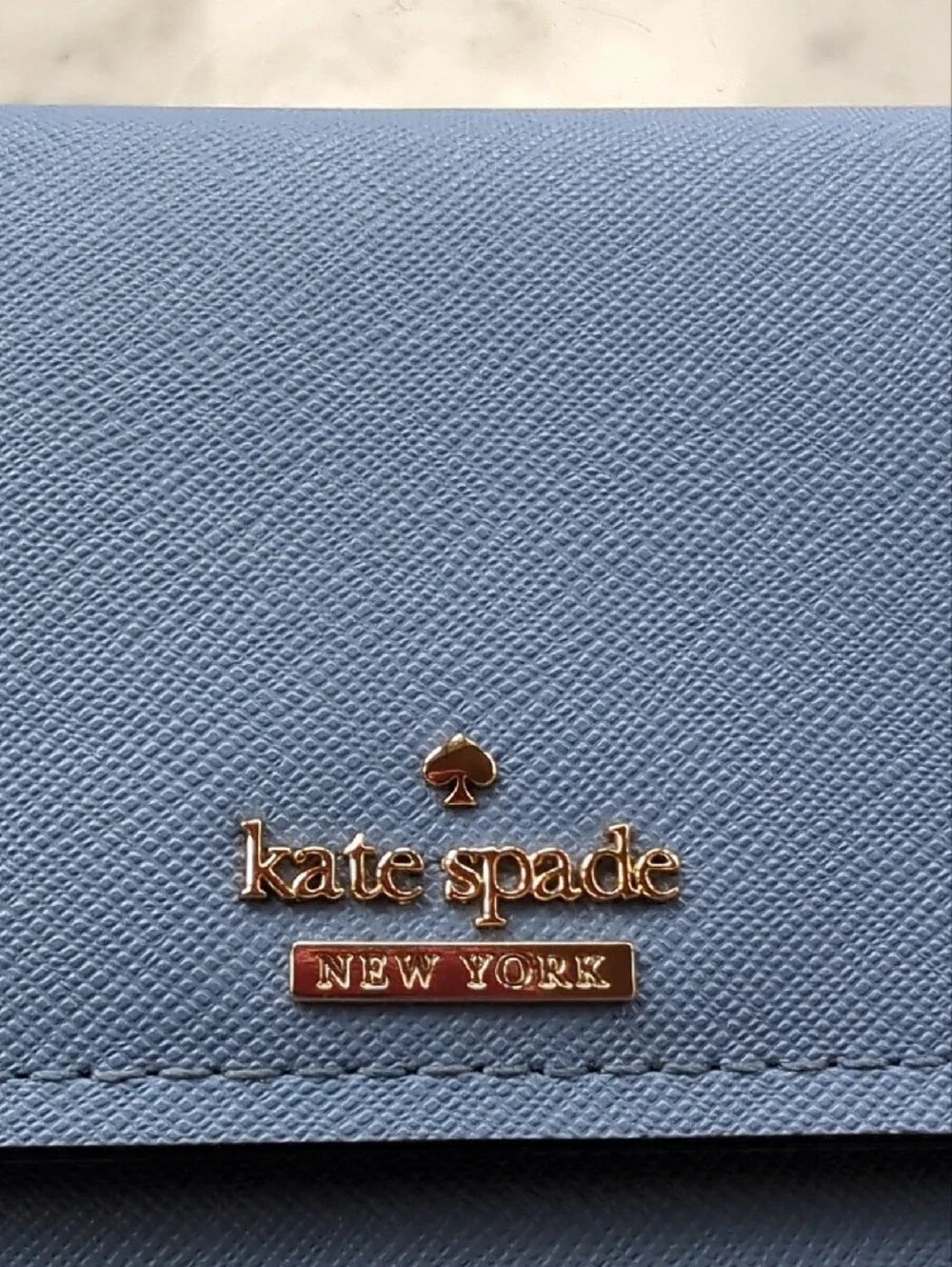 kate spade Blue Saffiano Leather Continental Wallet